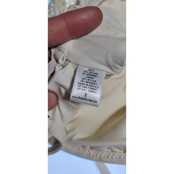Robin Piccone One-Piece Womens Swimsuit Size 2 Pua Bandeau Beige NEW - Picture 7 of 8